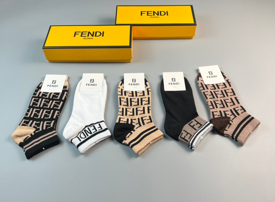 Fendi Short Socks - 5-Pair Set