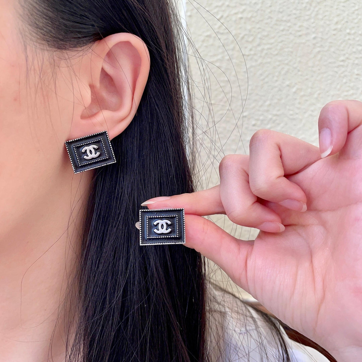 Martin Graham stud earrings in polished metal-tone – main product view