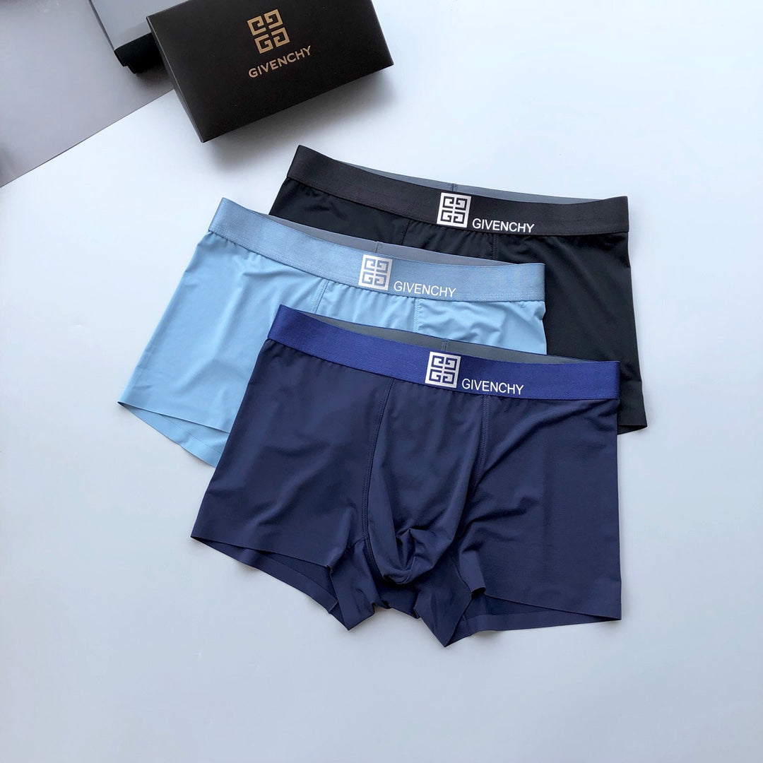 Givenchy Contrast Logo Men's Trunk Underwear - 3-Piece Box
