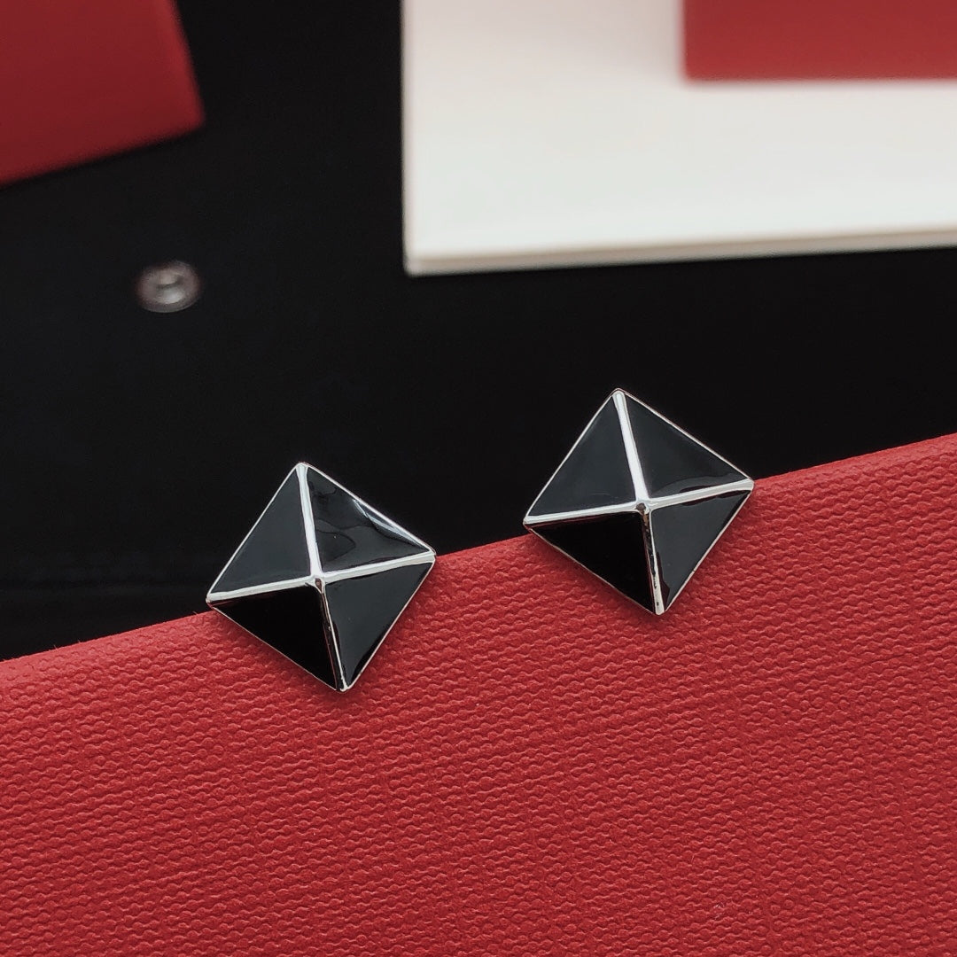 Martin Graham stud earrings in polished metal-tone – main product view
