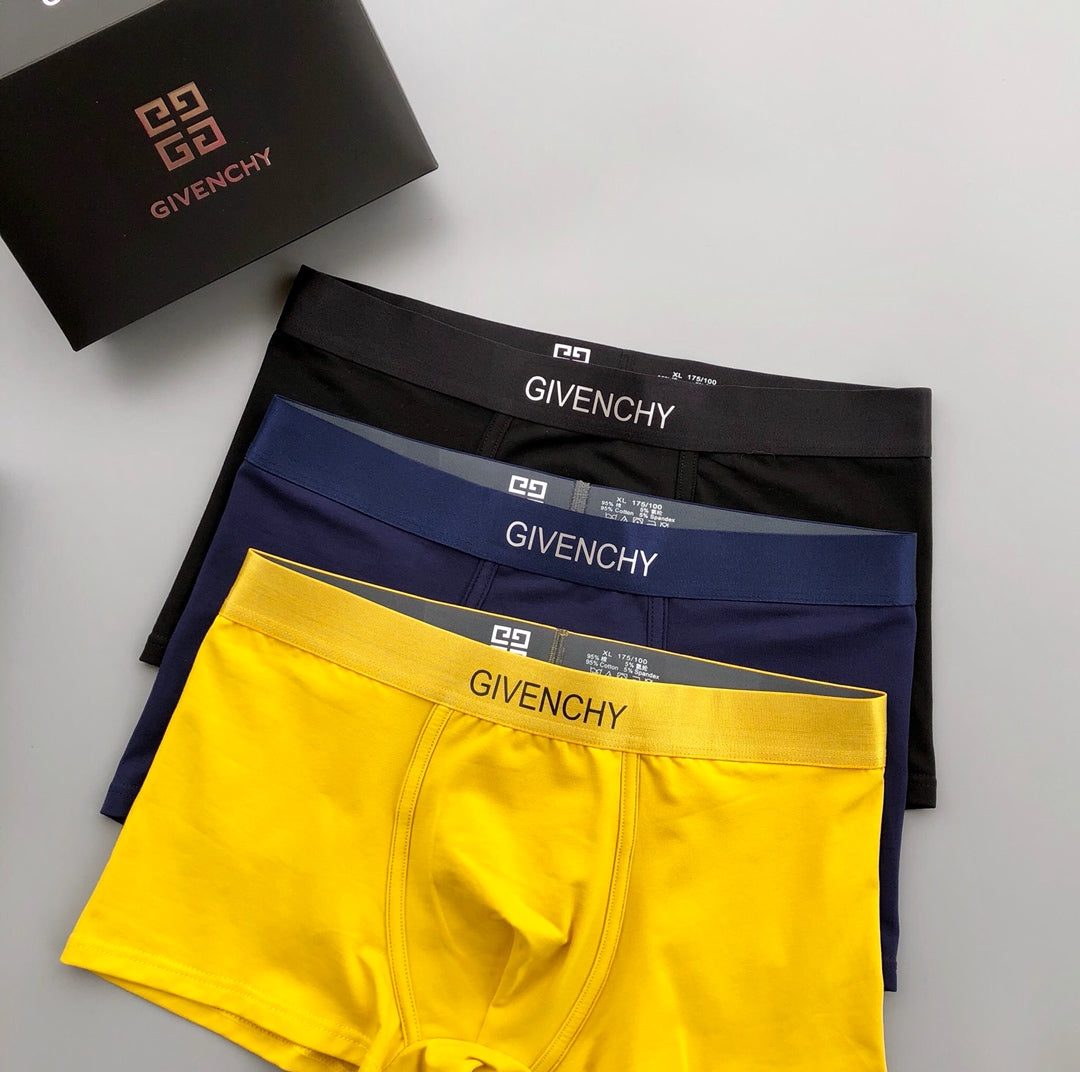Givenchy Broad Contrast Waistbands Men's Boxer Briefs - 3-Piece Box