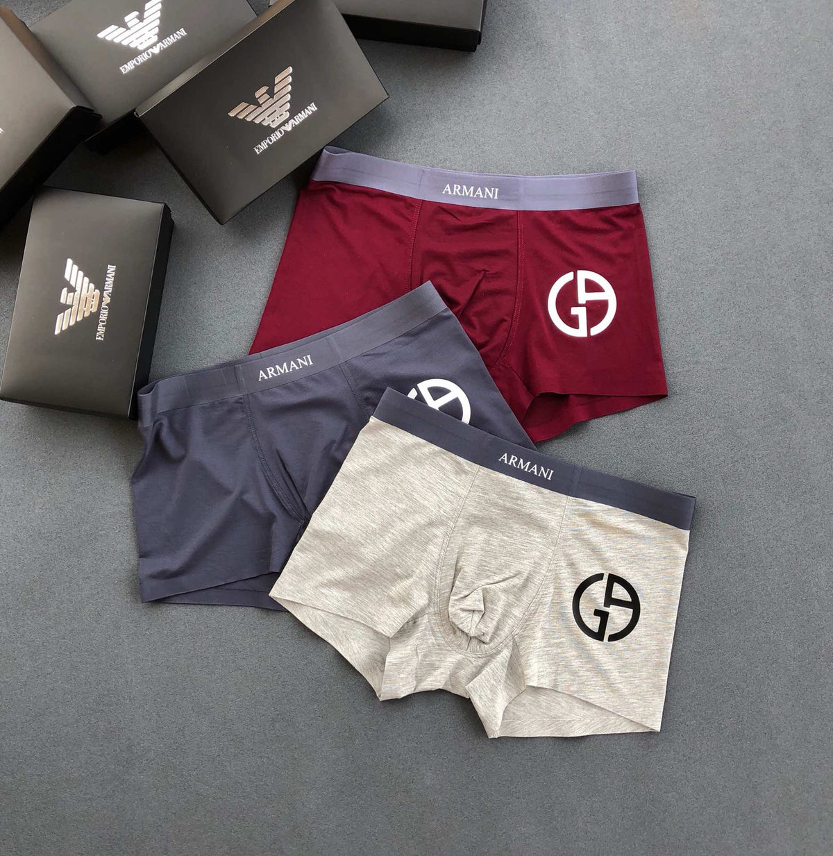 Armani Modal-Blend Logo Detail Men's Boxer Briefs - 3-Piece Box