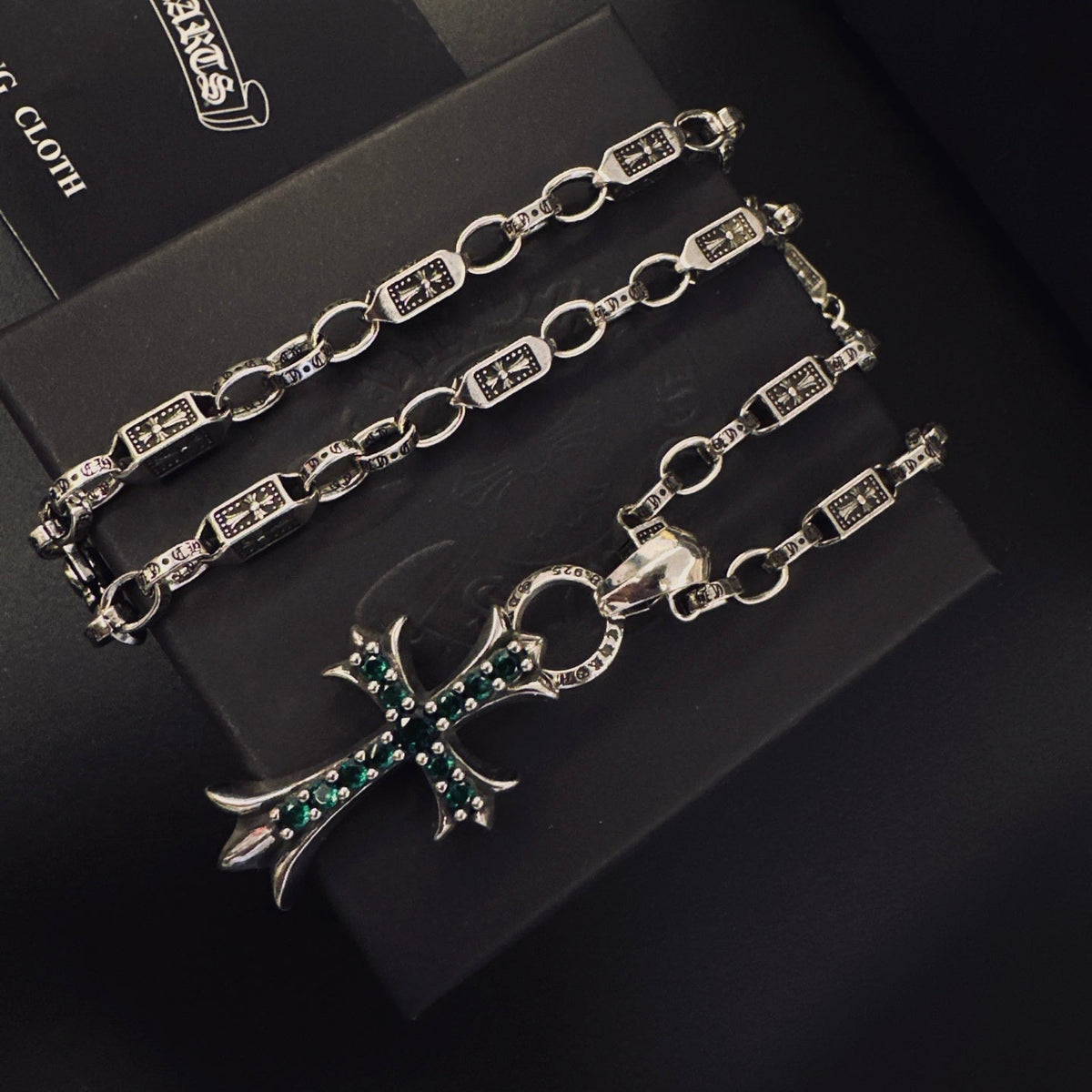 Martin Graham pendant necklace in polished metal-tone – front product view