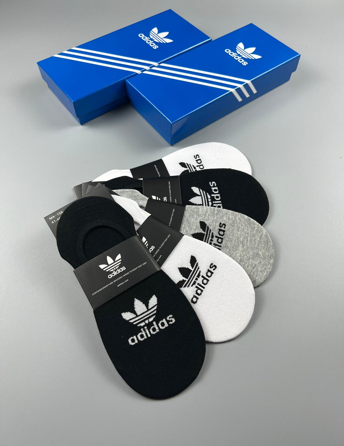 Adidas Cotton Visible Logo, Stripe Or Motif Details No-Show Socks