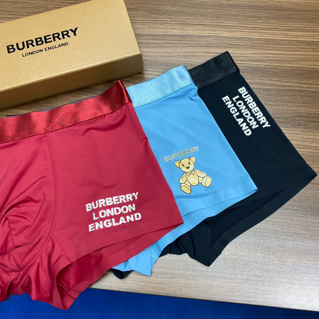 Burberry Contrast Motif Men's Trunk Underwear - 3-Piece Box