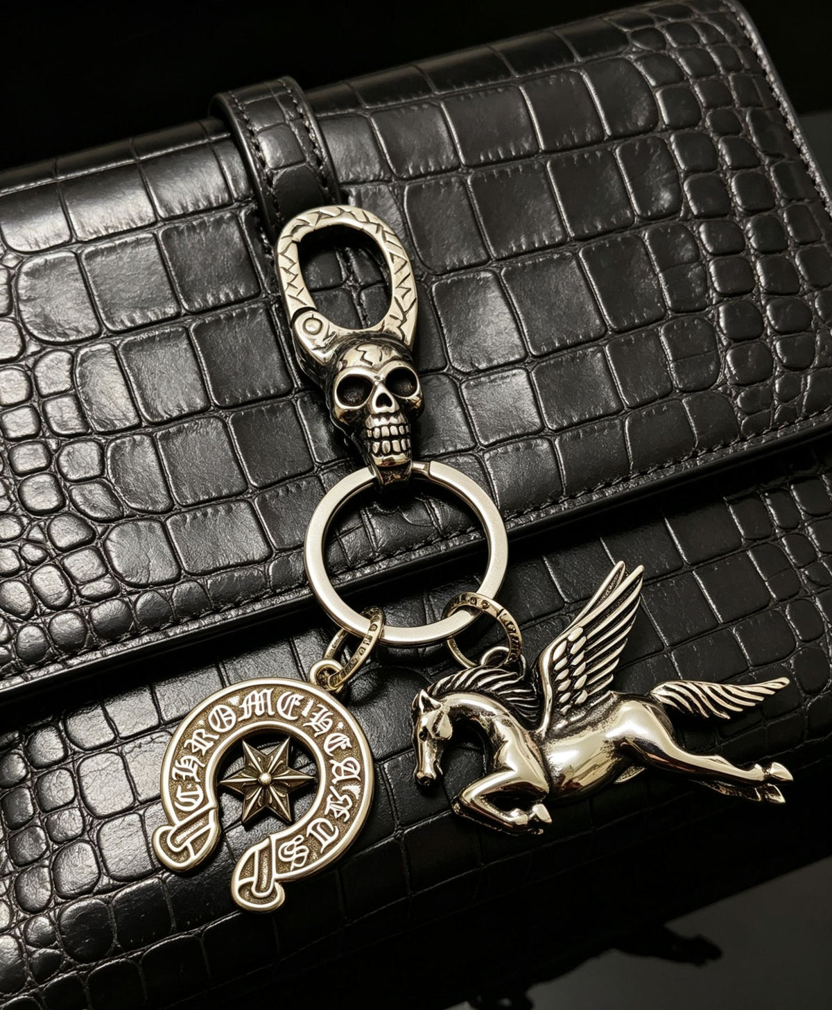 Martin Graham keychain in polished metal-tone – front product view