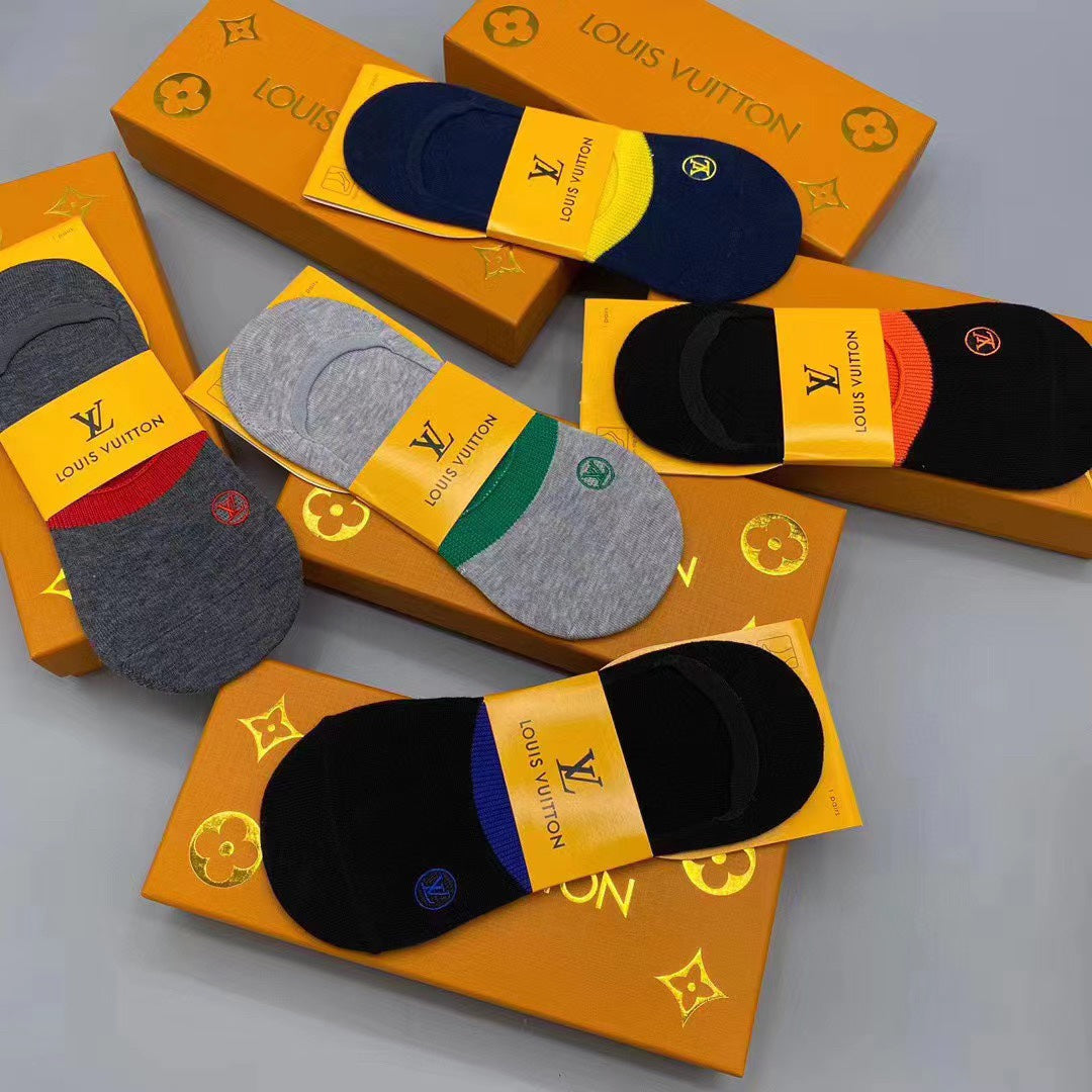 Louis Vuitton Logo No-Show No-Show Socks - 5-Pair Box