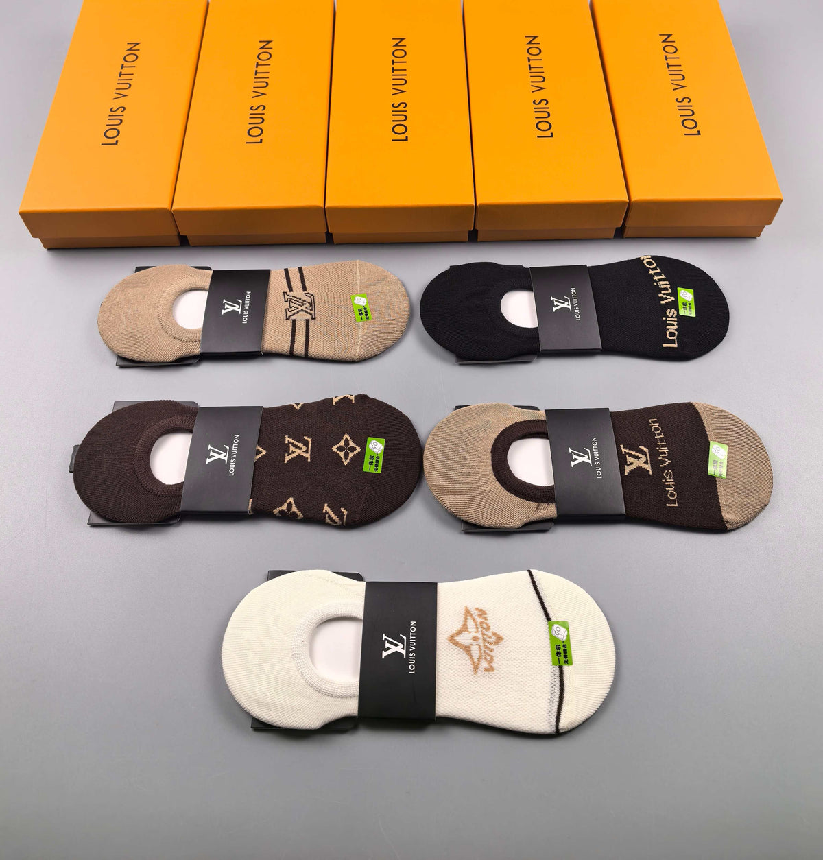 Louis Vuitton No-Show Socks - 5-Pair Set