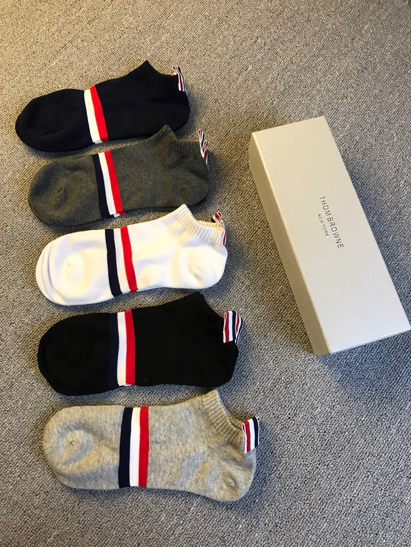 Thom Browne Cotton Crew Socks - 5-Pair Set