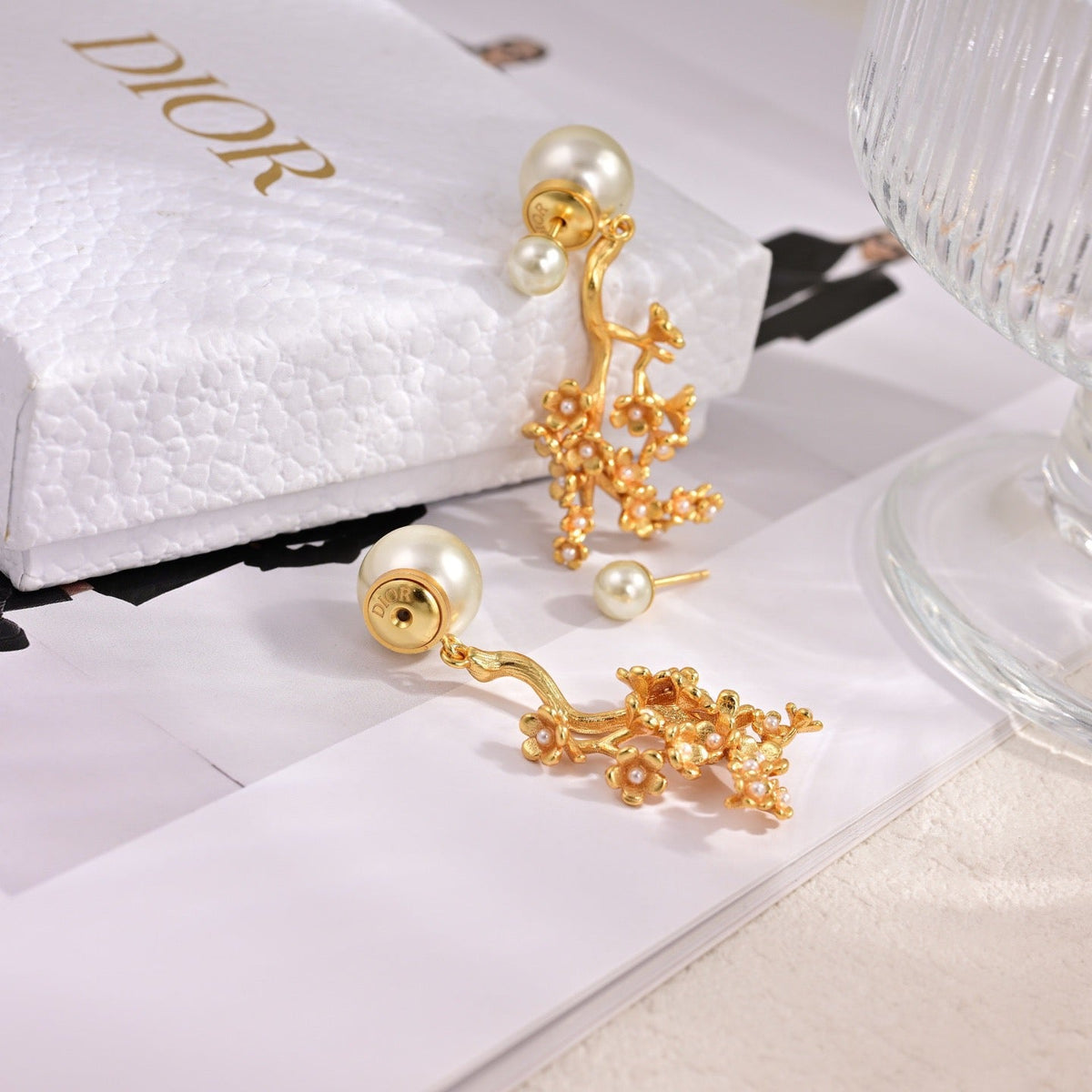 Martin Graham earrings in polished metal-tone – front view