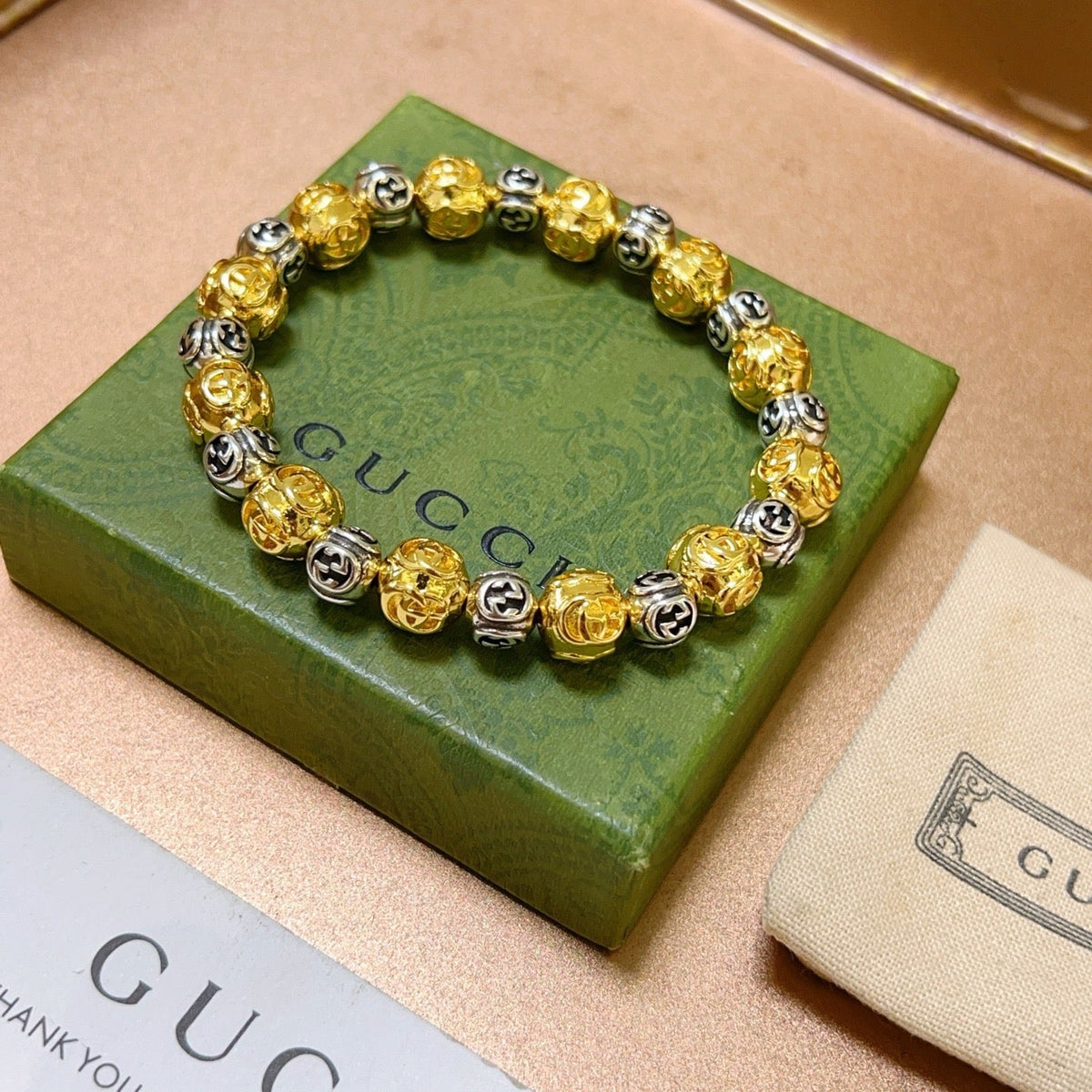 Martin Graham bracelet in polished metal-tone – front product view