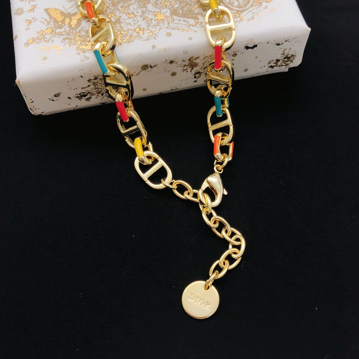 Martin Graham pendant necklace in polished metal-tone – front view