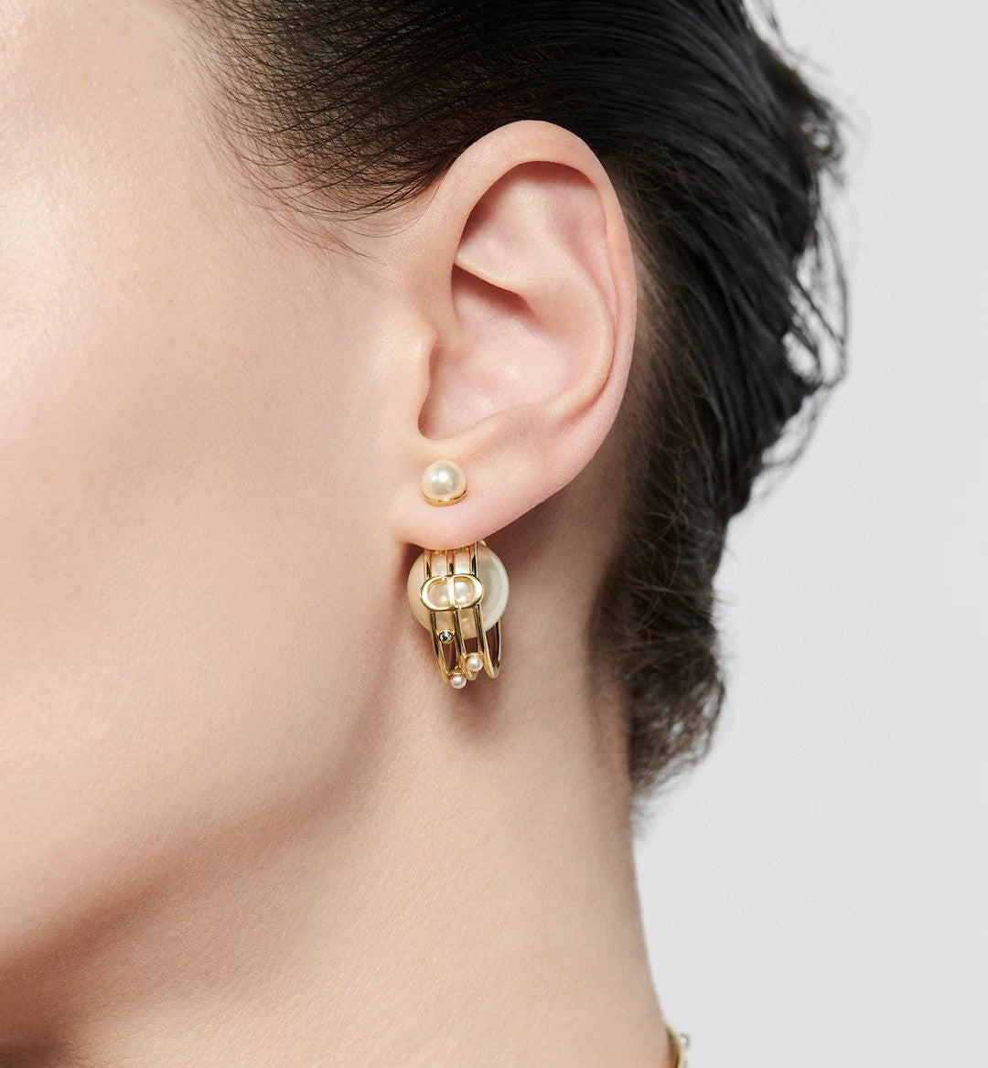 Martin Graham earrings in polished metal-tone – front view