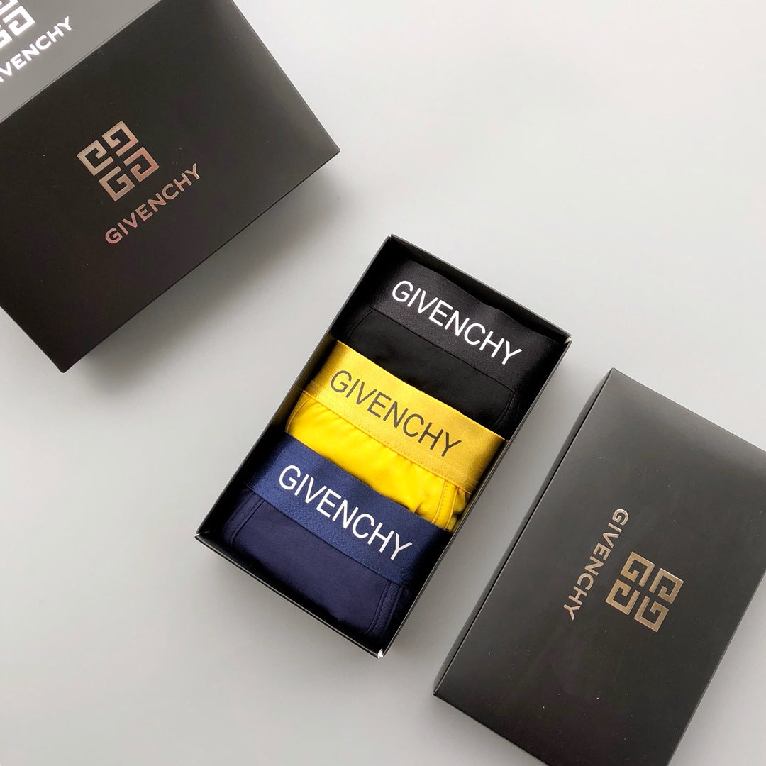 Givenchy Broad Contrast Waistbands Men's Boxer Briefs - 3-Piece Box
