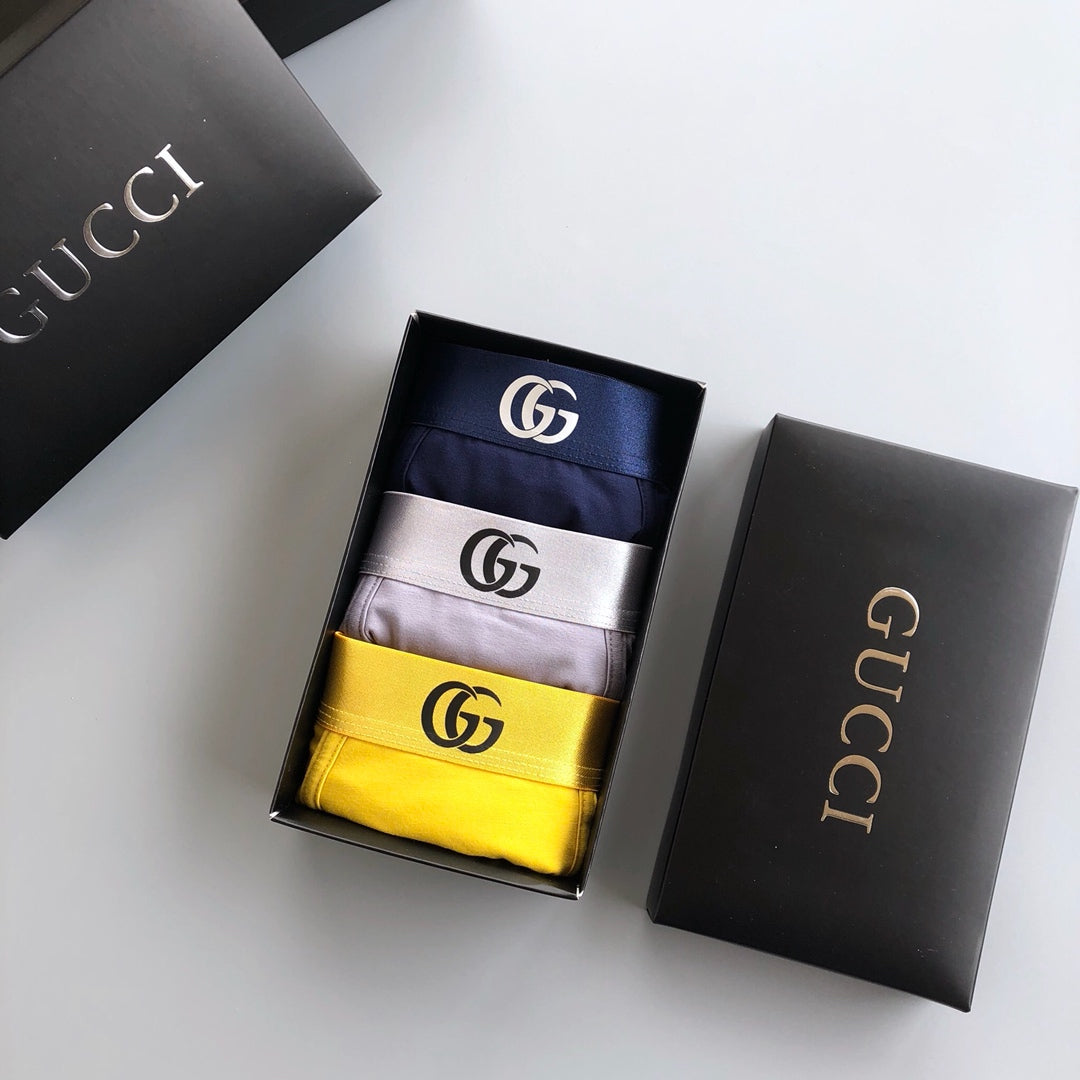 Gucci Cotton-Blend Logo Detail Men's Boxer Briefs - 3-Piece Box