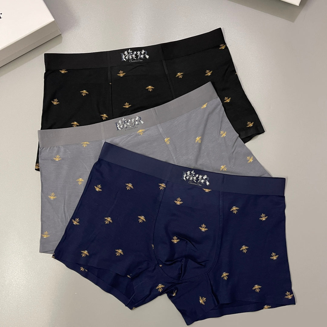 Dior Small Bee Motifs Men's Boxer Briefs - 3-Piece Box