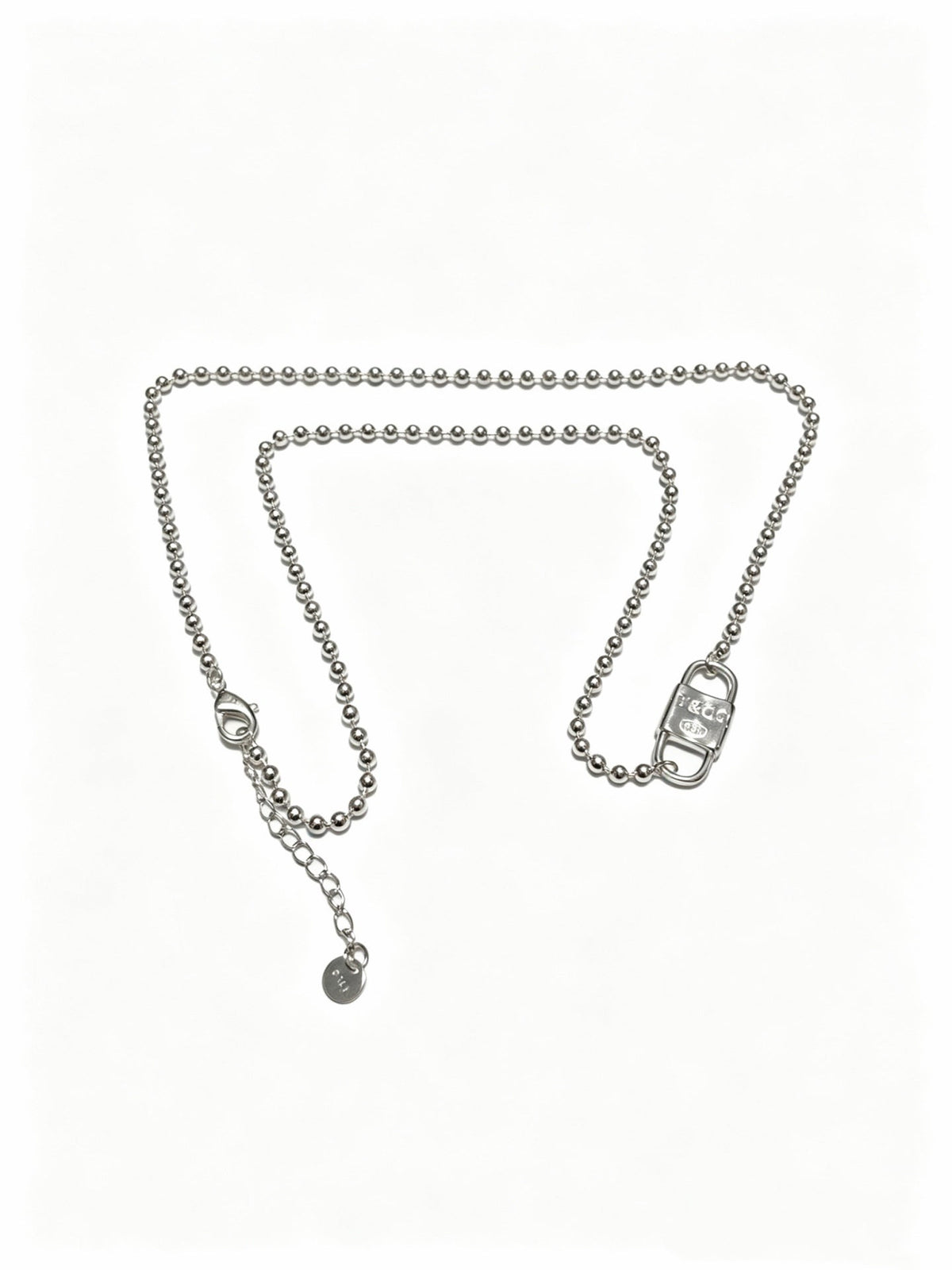 Martin Graham pendant necklace in polished metal-tone – front product view