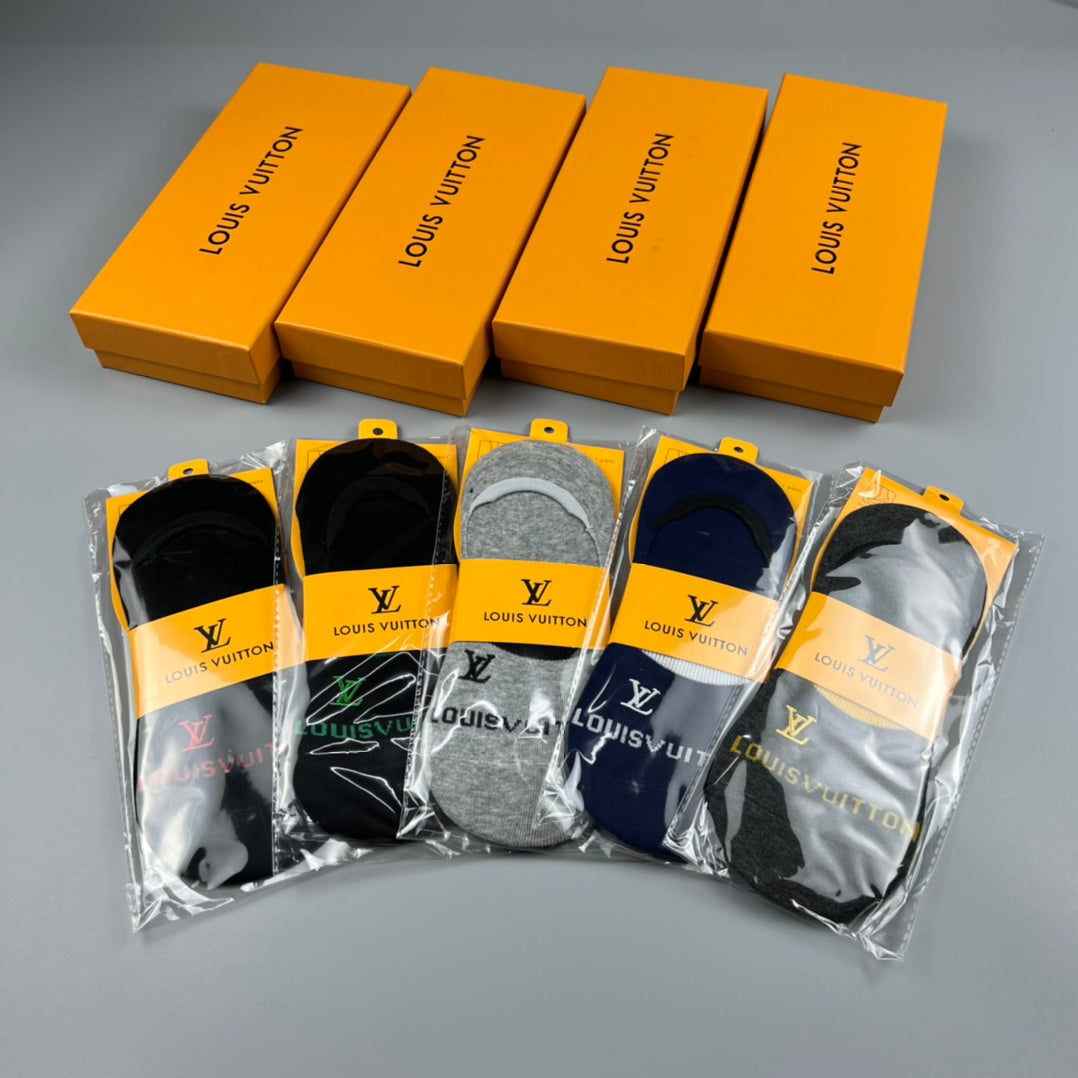 Louis Vuitton Wordmark No-Show Socks - Box of 5 Pairs