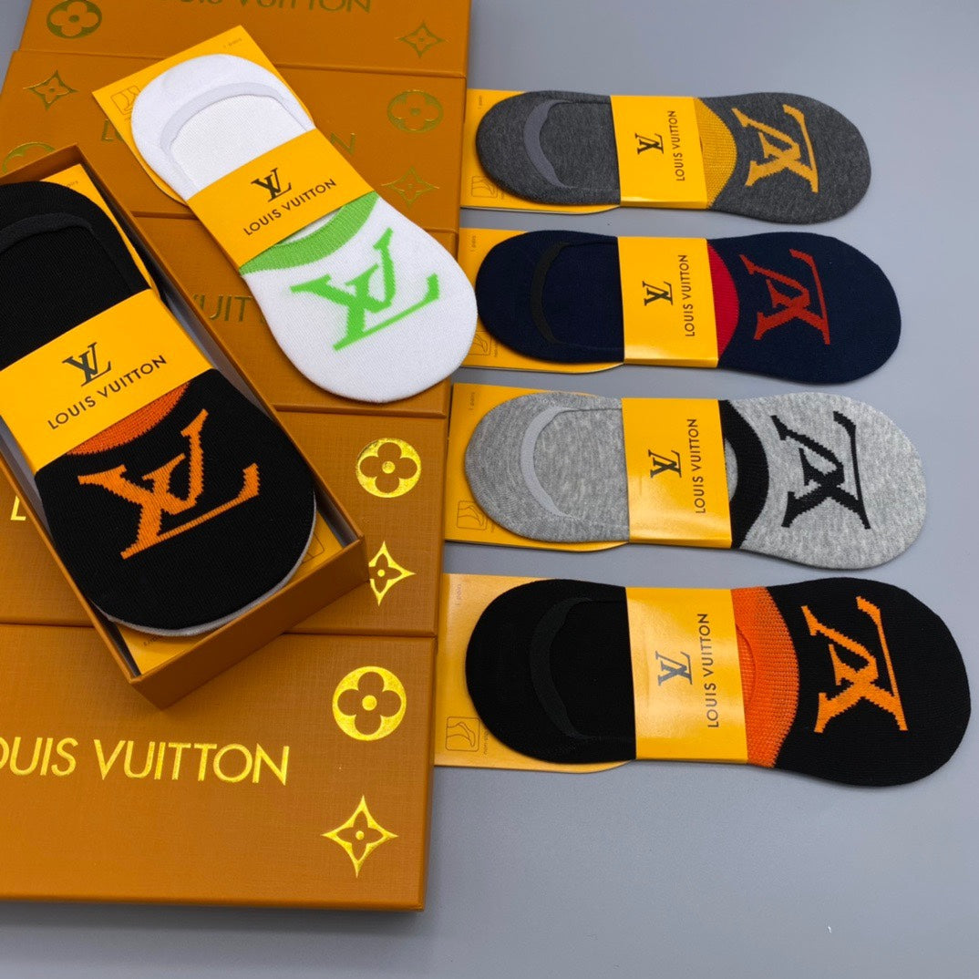 Louis Vuitton Logo No-Show No-Show Socks - 5-Pair Box