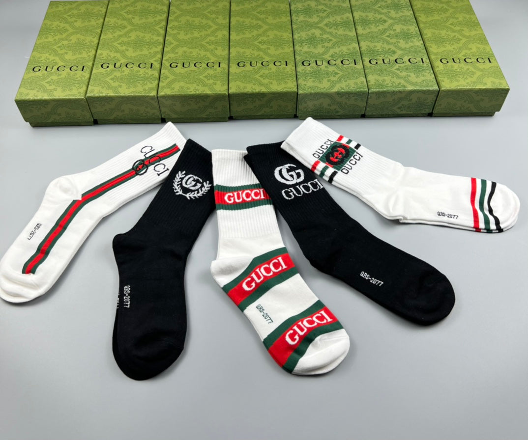 Gucci Mixed Logo Crew Socks - Box of 5 Pairs