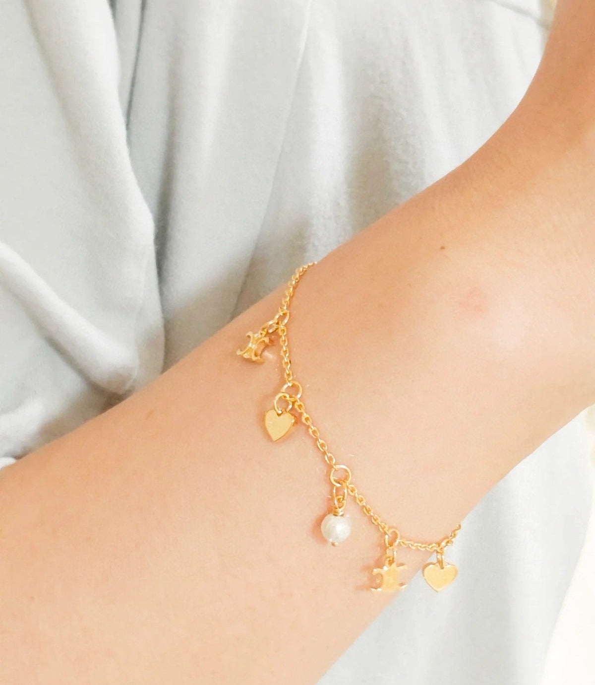 Martin Graham bracelet in polished metal-tone – front view