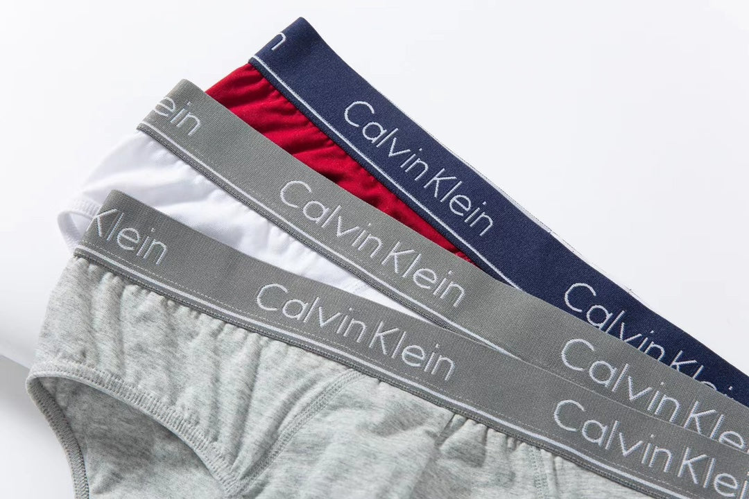 Calvin Klein Cotton Embroidered-Style Logo Details Men's Briefs - 3-Piece Box