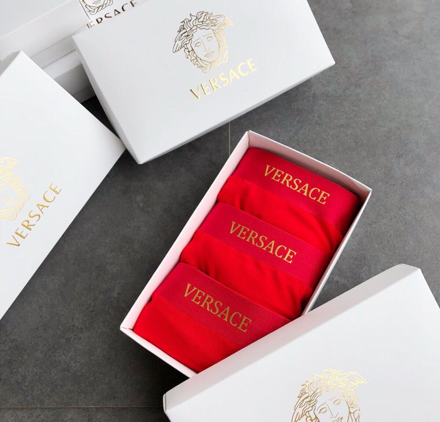 Versace Gold-Tone Medallion And Wordmark Details Men's Boxer Briefs - 3-Piece Box