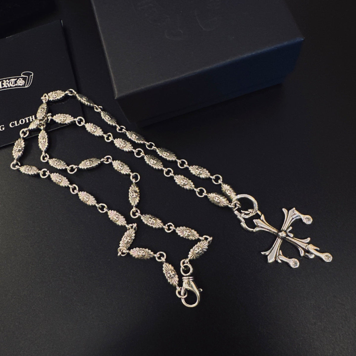 Martin Graham pendant necklace in polished metal-tone – front product view
