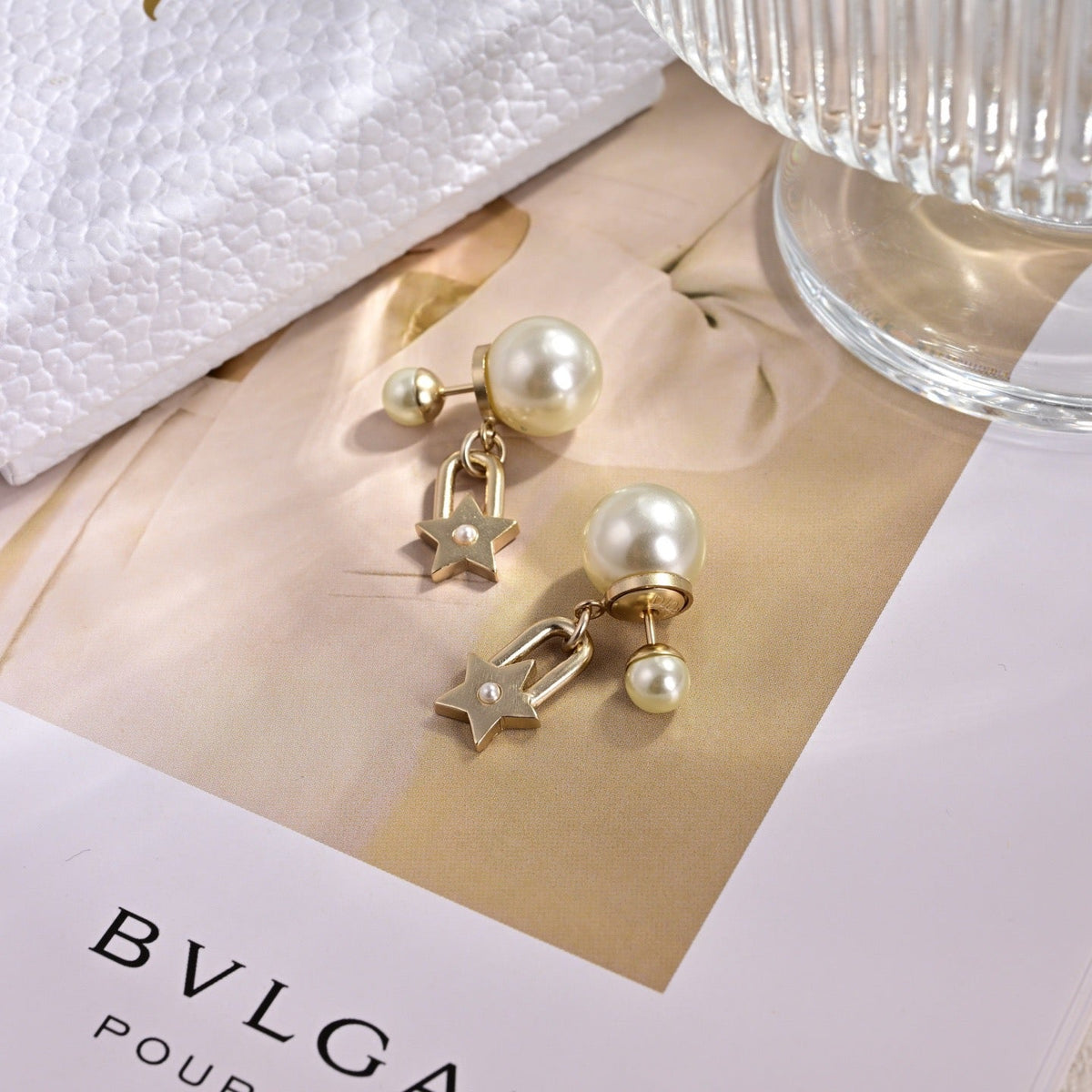 Martin Graham earrings in polished metal-tone – front view