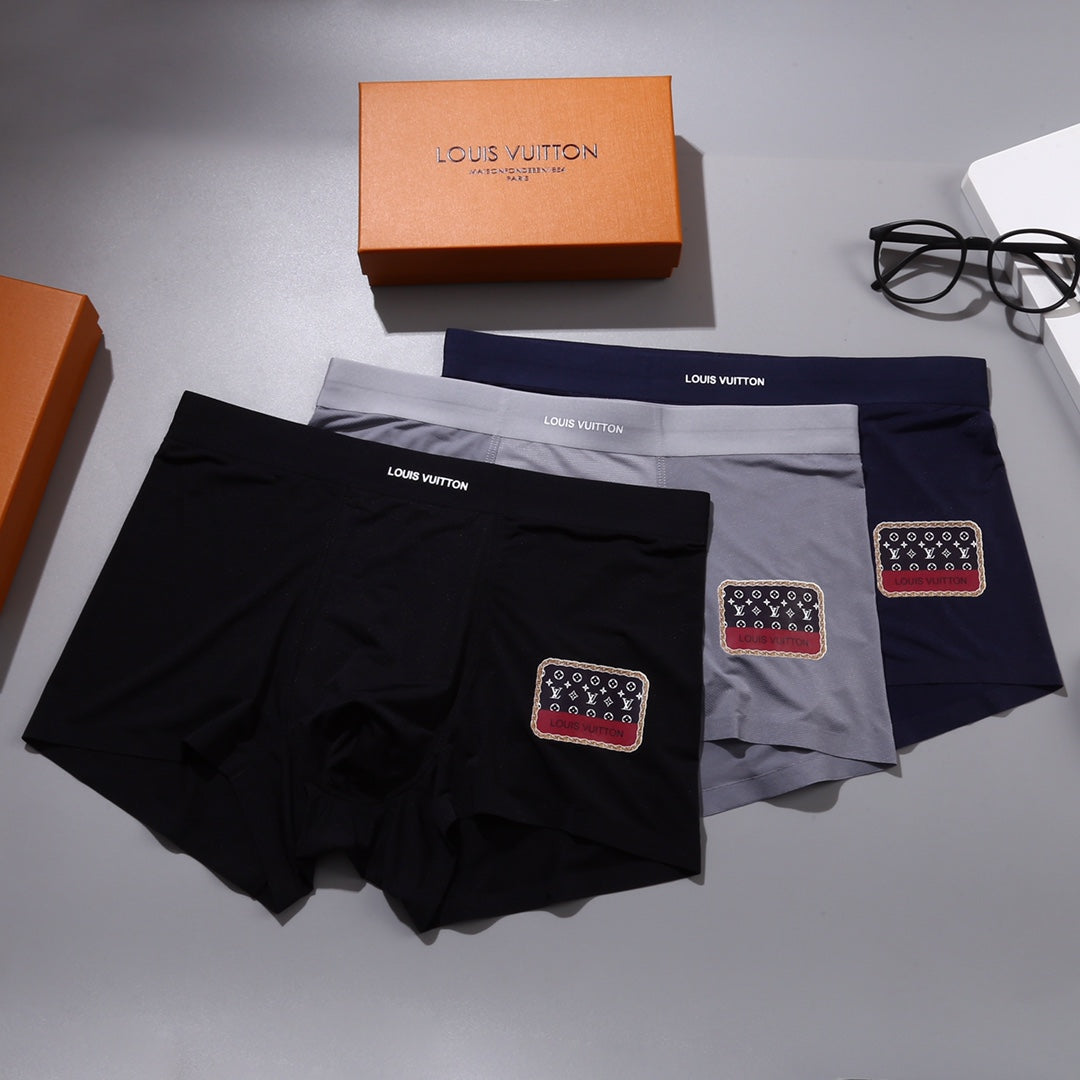 Louis Vuitton 82.5/17.5 Nylon-Spandex Men's Boxer Briefs - 3-Piece Box - Sizes L-XXXL