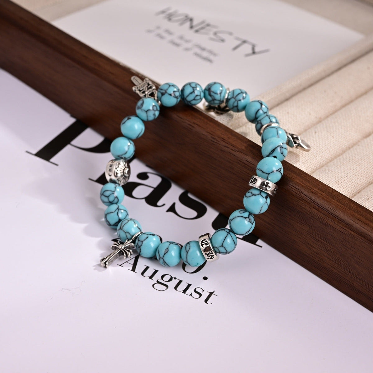 Martin Graham bracelet in polished metal-tone – front product view