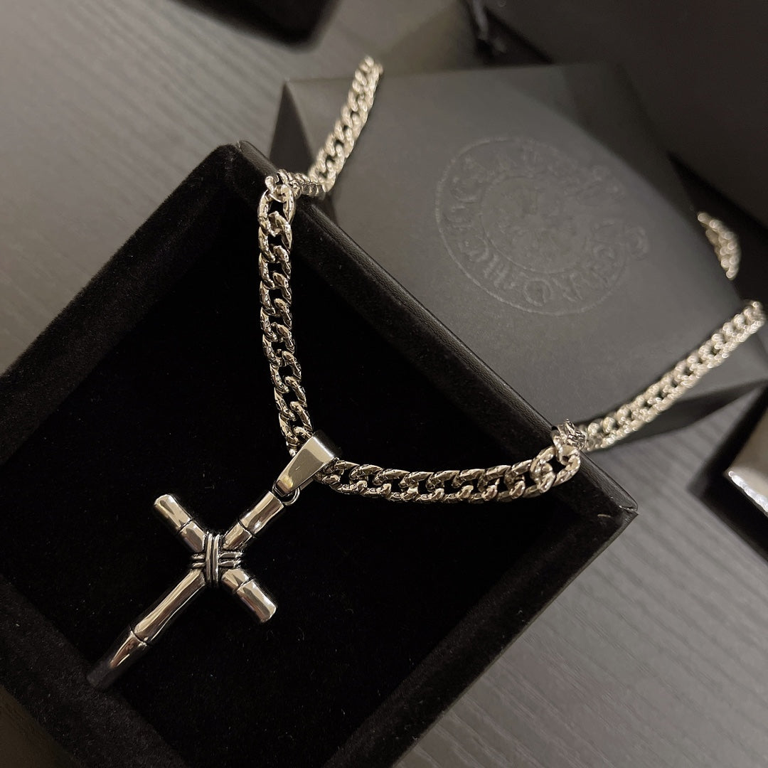 Martin Graham pendant necklace in polished metal-tone – front product view