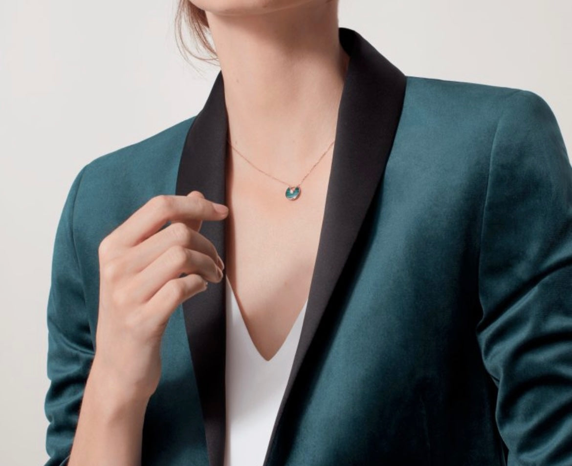 Martin Graham pendant necklace in polished metal-tone – front view