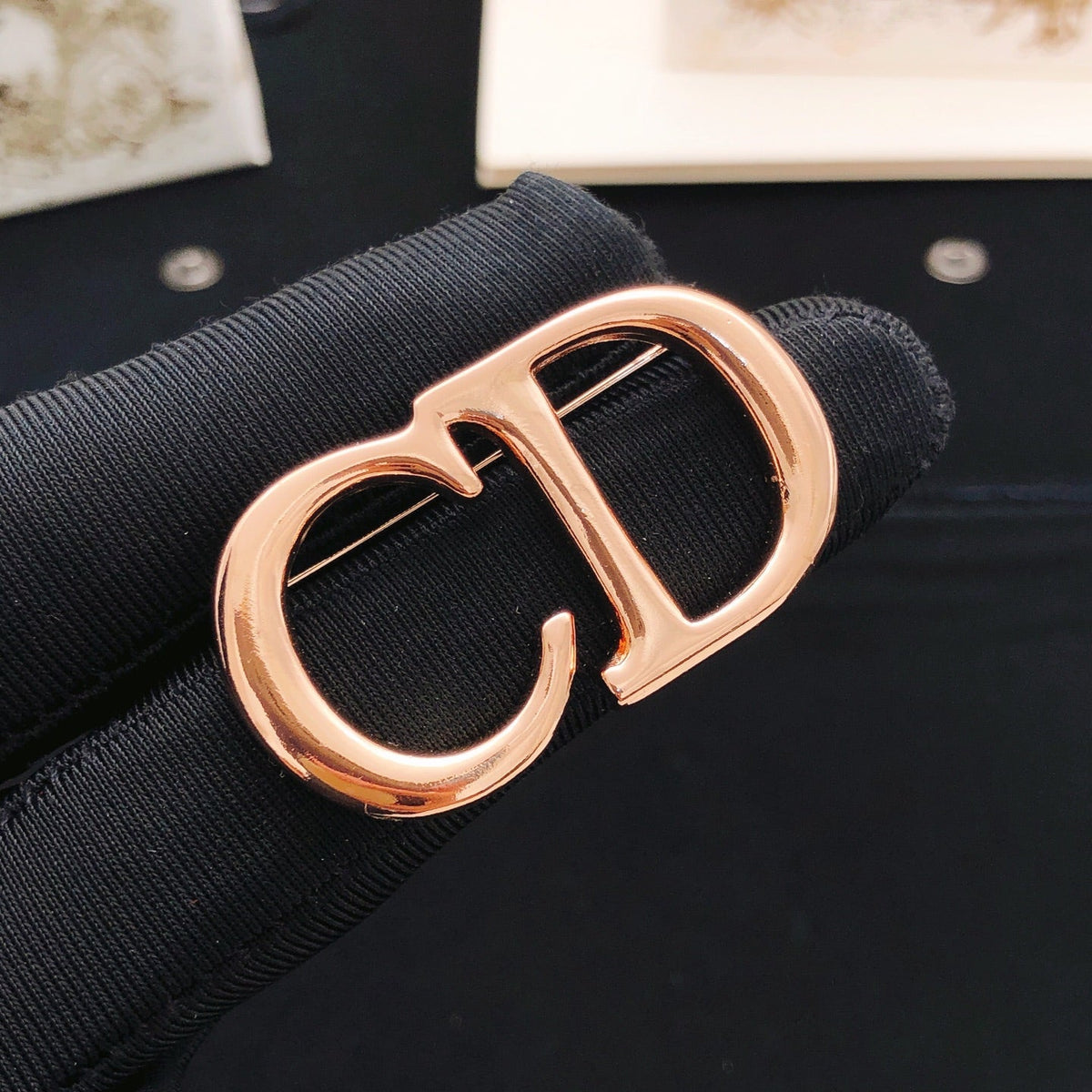 Martin Graham brooch in polished metal-tone – front view