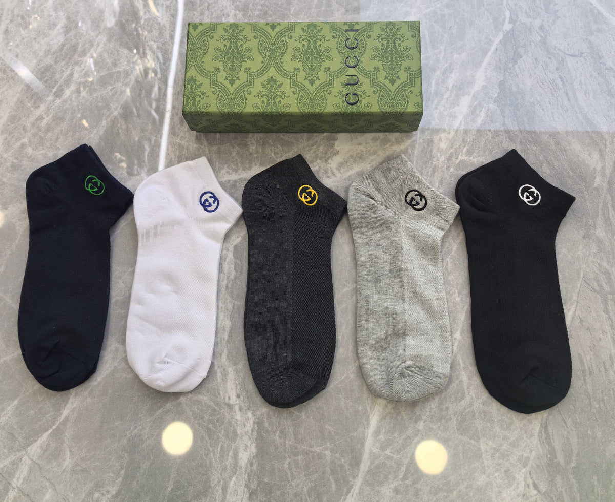 Gucci Cotton No-Show Socks - 5-Pair Set