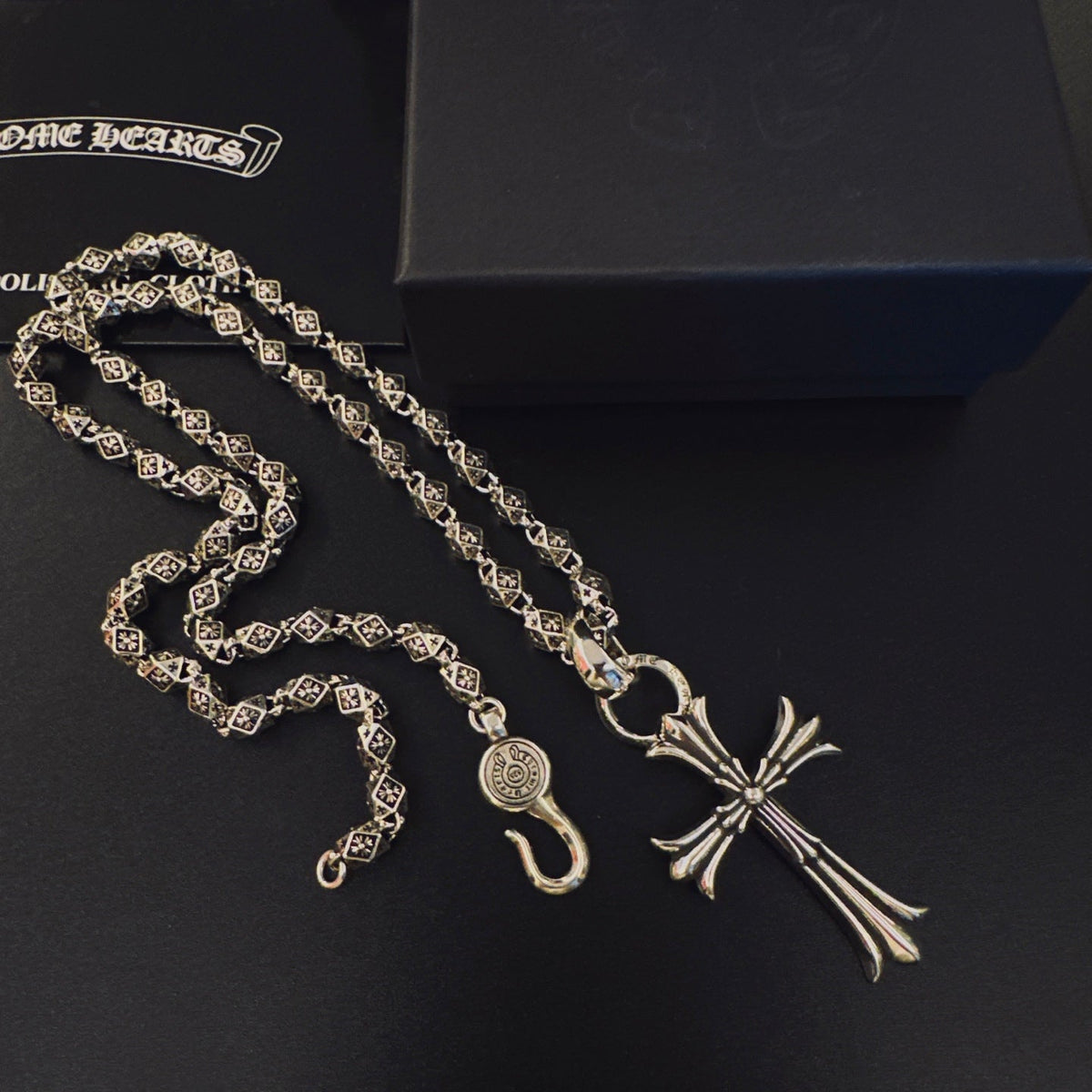 Martin Graham pendant necklace in polished metal-tone – front product view