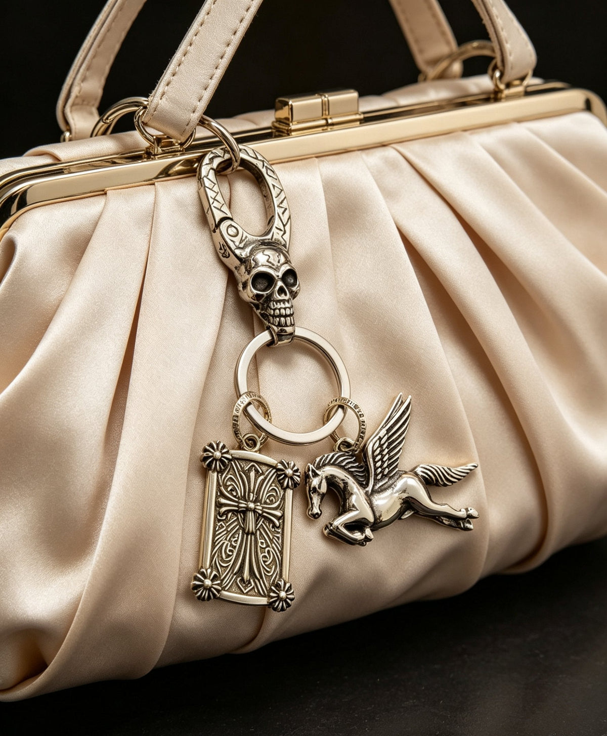 Martin Graham keychain in polished metal-tone – front product view
