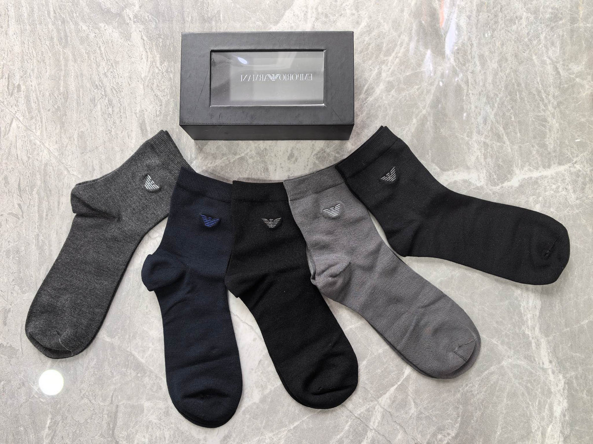 Emporio Armani Modal Blend Crew Socks - 5-Pair Set