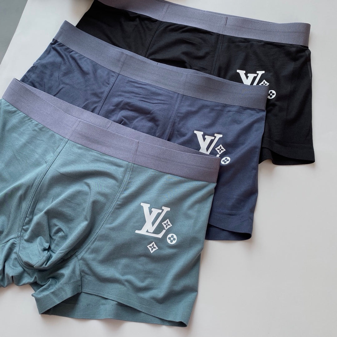 Louis Vuitton Small Emblem Details Men's Boxer Briefs - 3-Piece Box