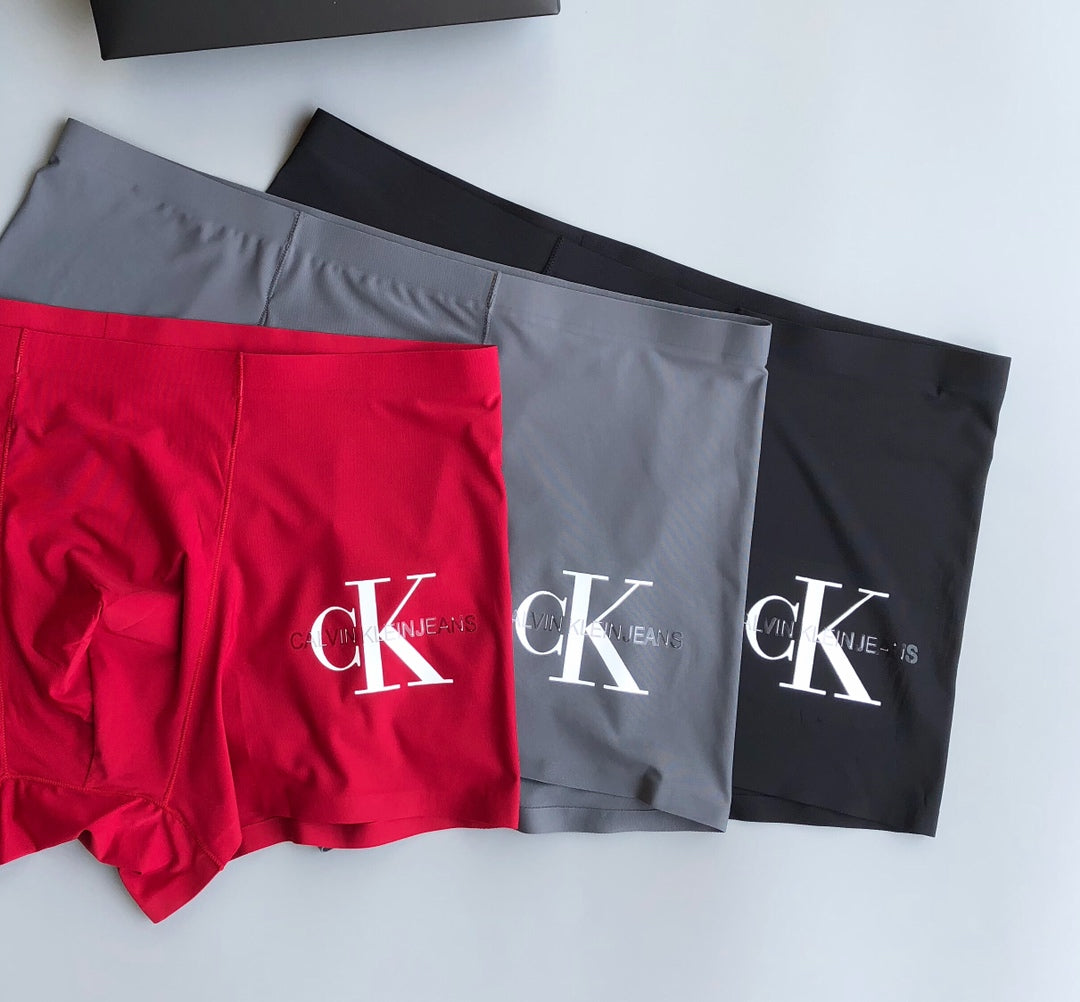 Calvin Klein Visible All-Over Pattern And Logo Details Men's Boxer Briefs - 3-Piece Box