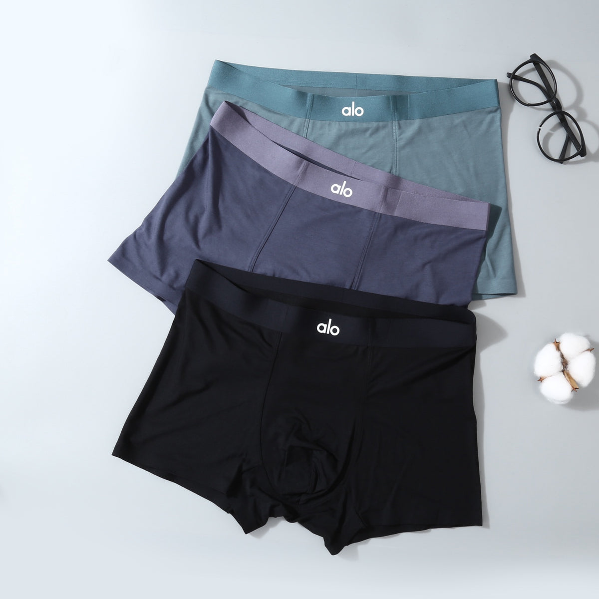 Alo Tonal Logo Details Men's Boxer Briefs - 3-Piece Box