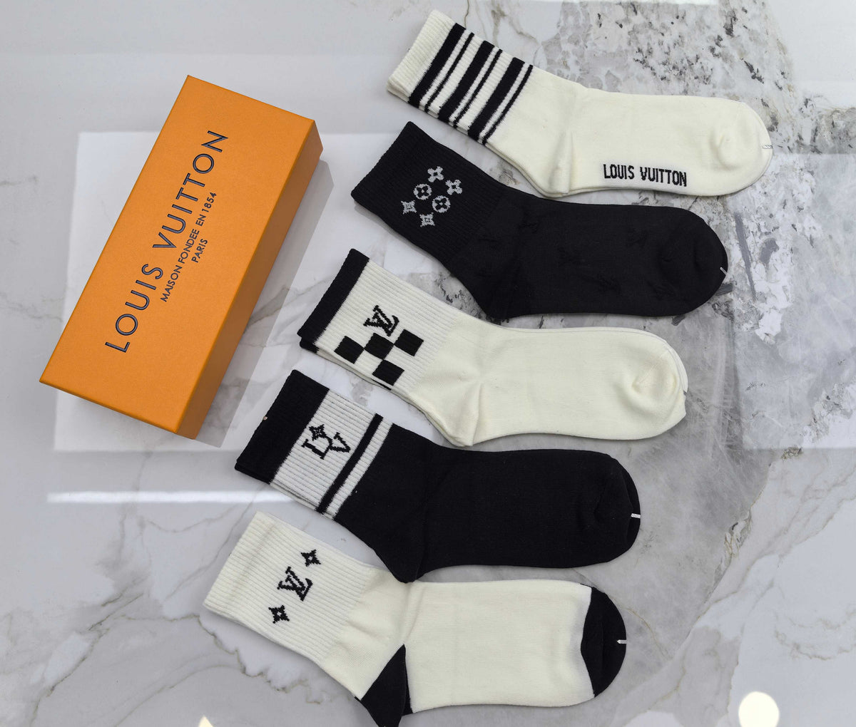 Louis Vuitton Cotton Crew Socks - 5-Pair Set