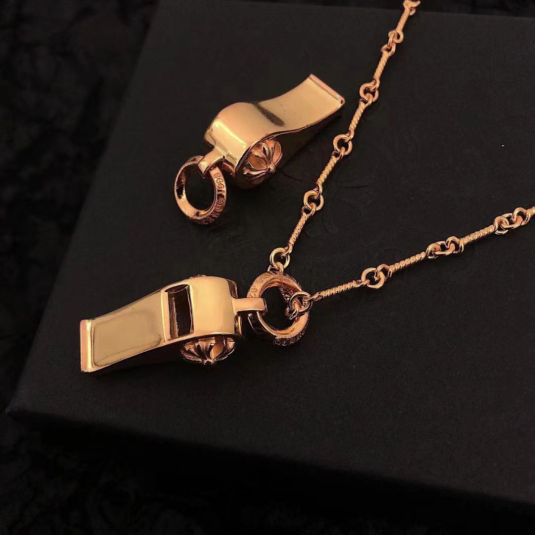 Martin Graham pendant necklace in polished metal-tone – front product view