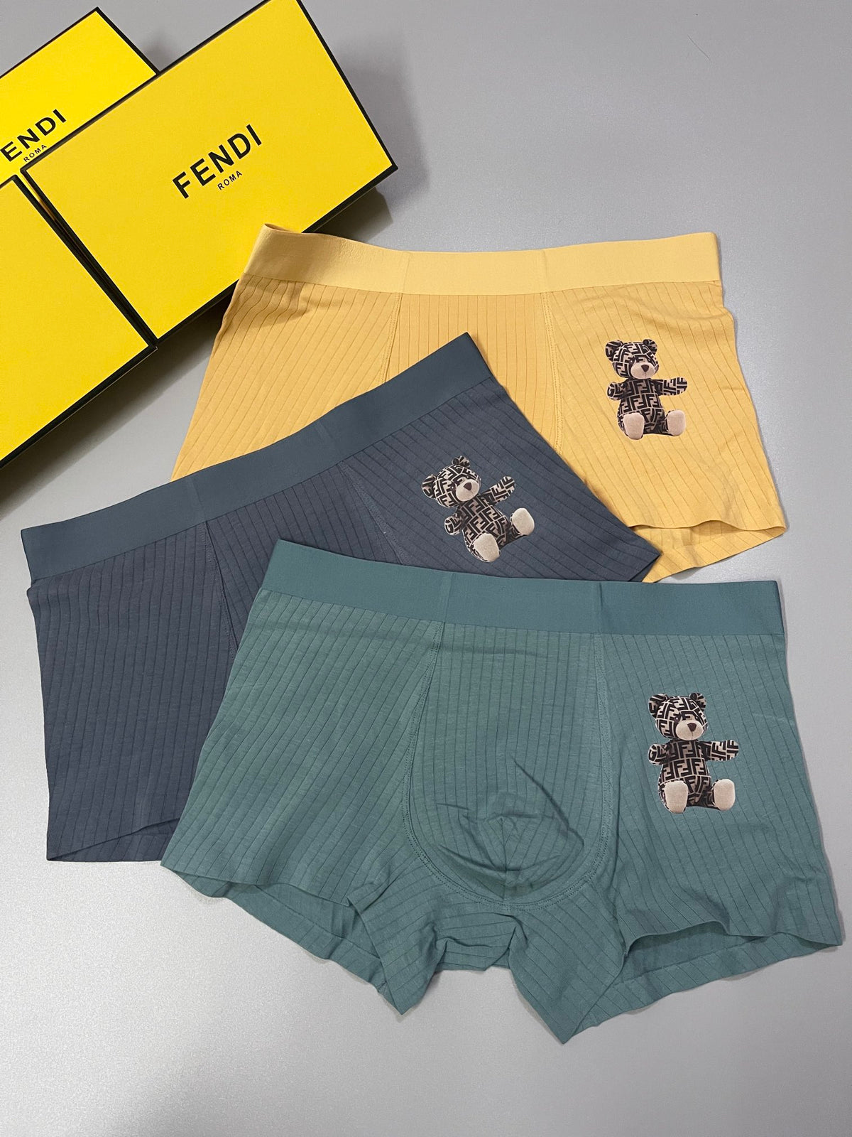 Fendi Cotton-Blend Character Detail Men's Boxer Briefs - 3-Piece Box