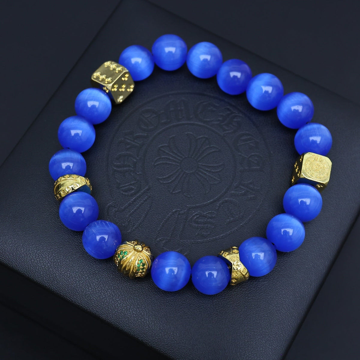 Martin Graham beaded bracelet in polished metal-tone – front product view