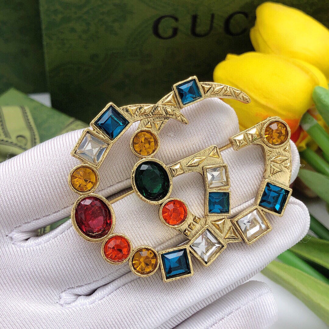 Martin Graham brooch in polished metal-tone – front product view
