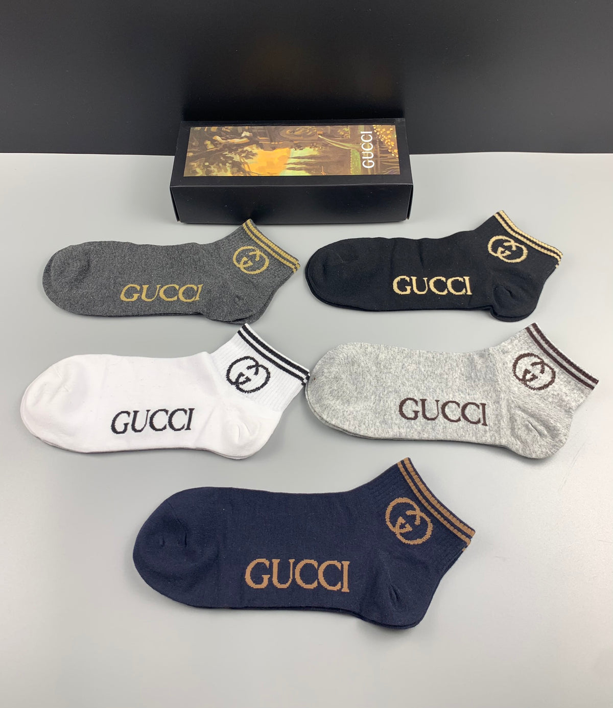 Gucci Cotton Breathable Socks – 5-Pair Pack