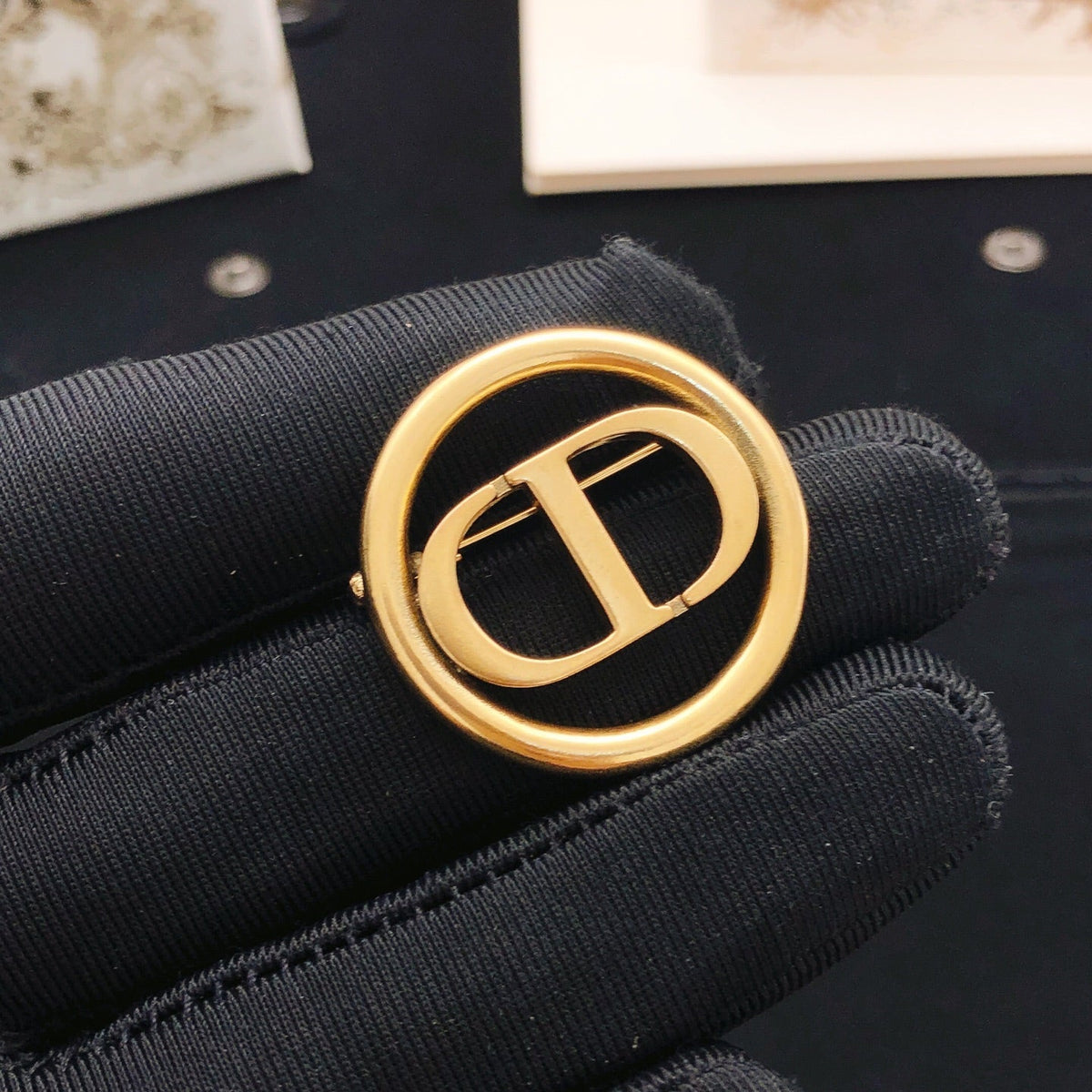 Martin Graham brooch in polished metal-tone – front view