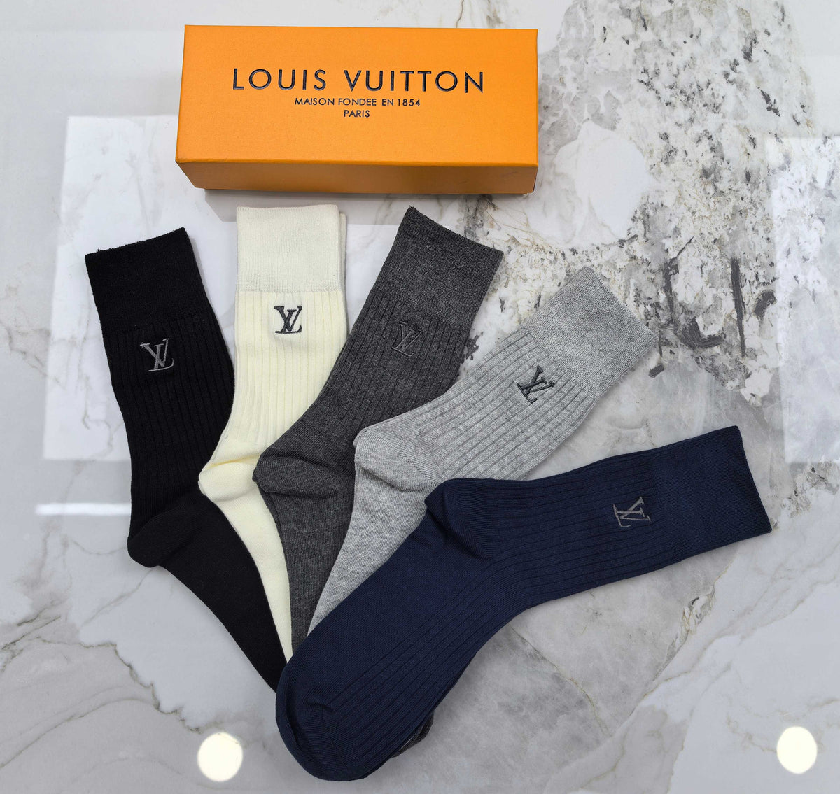 Louis Vuitton Small Initial Details Crew Socks - 5-Pair Set