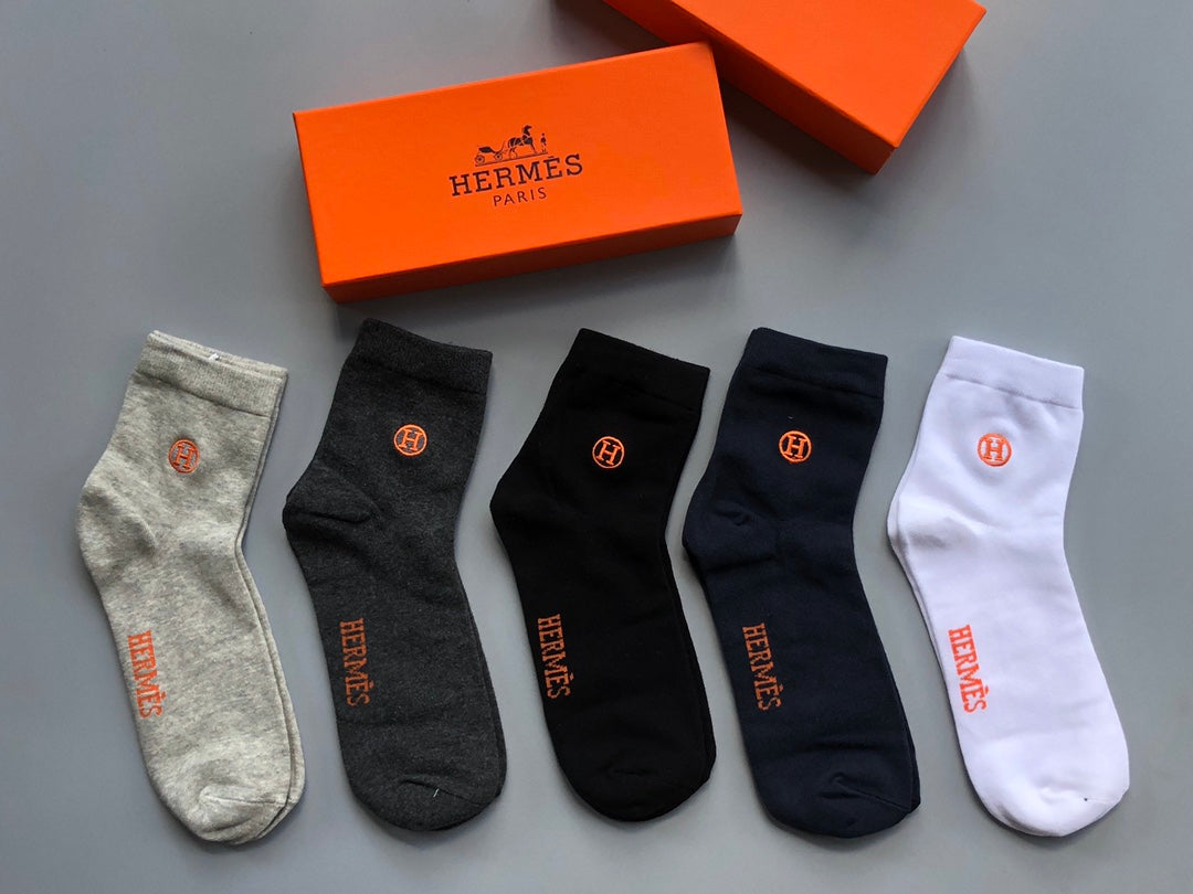Hermes Crew Socks - 5-Pair Set